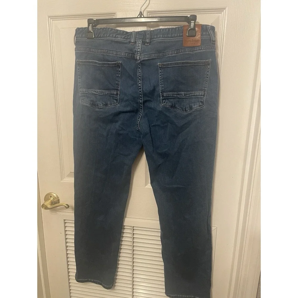 Tommy Bahama Standard Fit Jeans Mens 36x30 Blue Stretch Tencel Denim Straight
